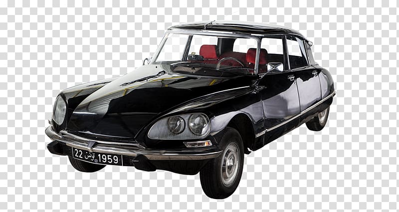 classic black sedan, Citroën DS Black transparent background PNG clipart