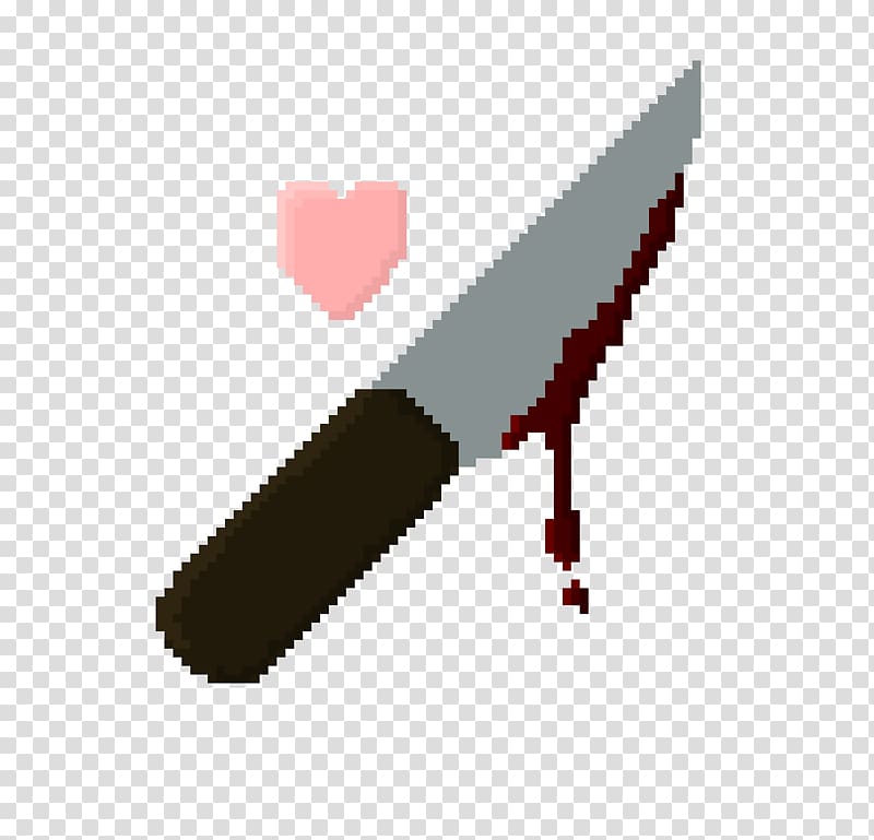 Pixel art Digital art, bloody knife transparent background PNG clipart
