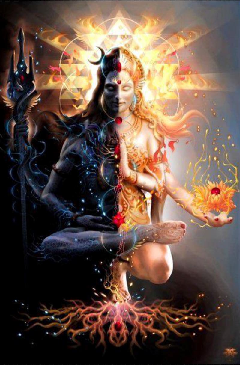 Lord Shiva art, Shiva Parvati Ganesha Ardhanarishvara Shakti, Goddess transparent background PNG clipart
