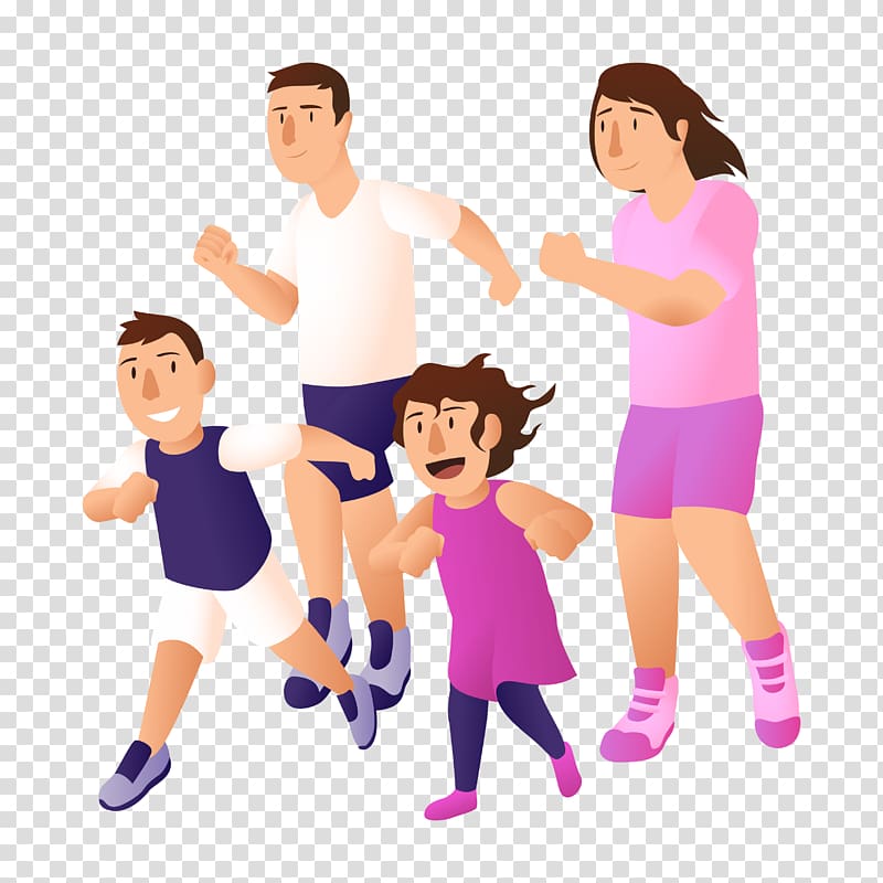 Family Running Clipart No Background