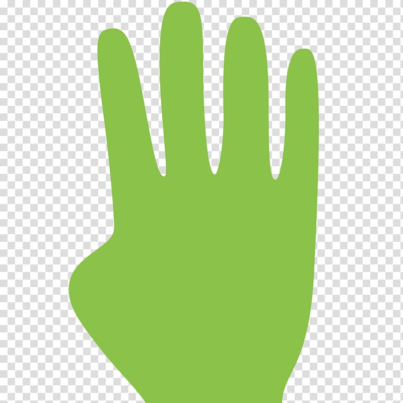 Thumb Hand model Green Glove, finger icon transparent background PNG clipart