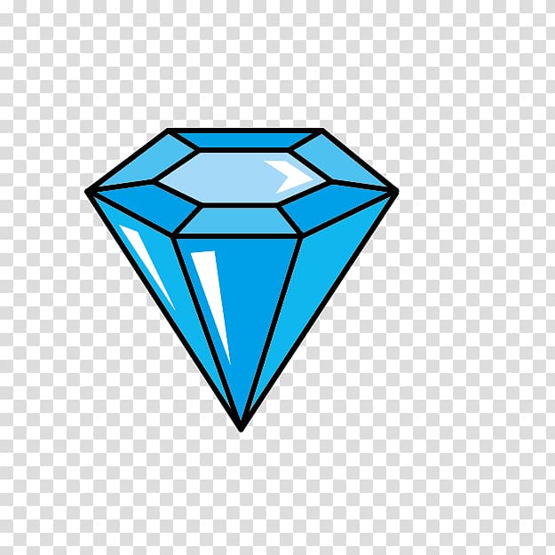 Diamond cut Drawing, Cartoon Blue Diamond transparent background PNG clipart
