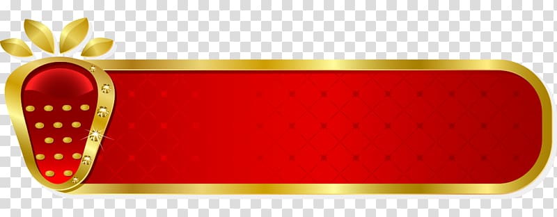 red and gold frame digital design, Text box Auglis Gold, Exquisite strawberry fruit red label transparent background PNG clipart