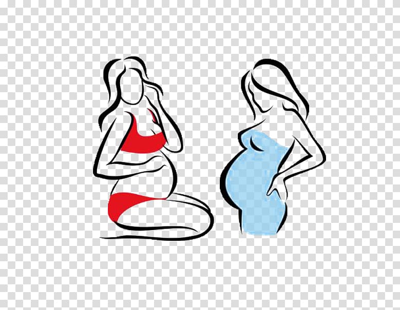 Pregnancy Woman Illustration, Creative cartoon pregnant woman transparent background PNG clipart