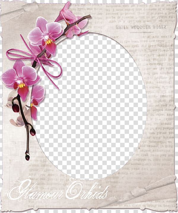Flower Watercolor painting , Peach Frame transparent background PNG clipart