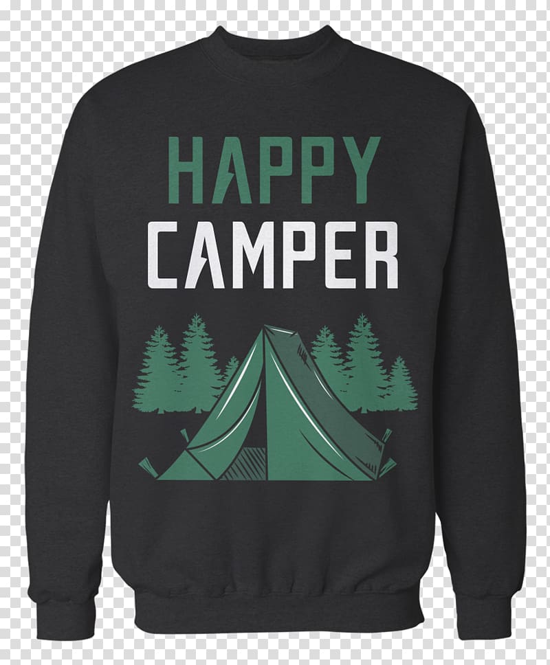 Christmas jumper T-shirt Sweater Clothing, Happy Camper transparent background PNG clipart