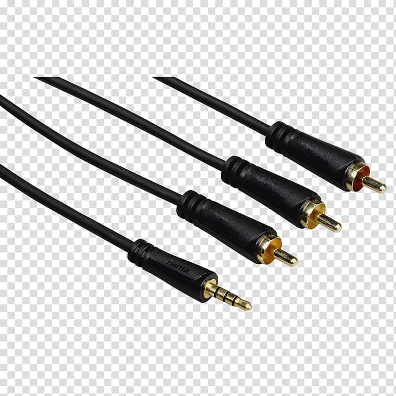Phone connector RCA connector Electrical cable Connecting Cable 3.5mm 4-pin Jack Plug Electrical connector, cable plug transparent background PNG clipart