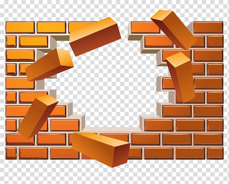 broken wall bricks illustration, Brick Wall Euclidean , broken brick wall effect transparent background PNG clipart