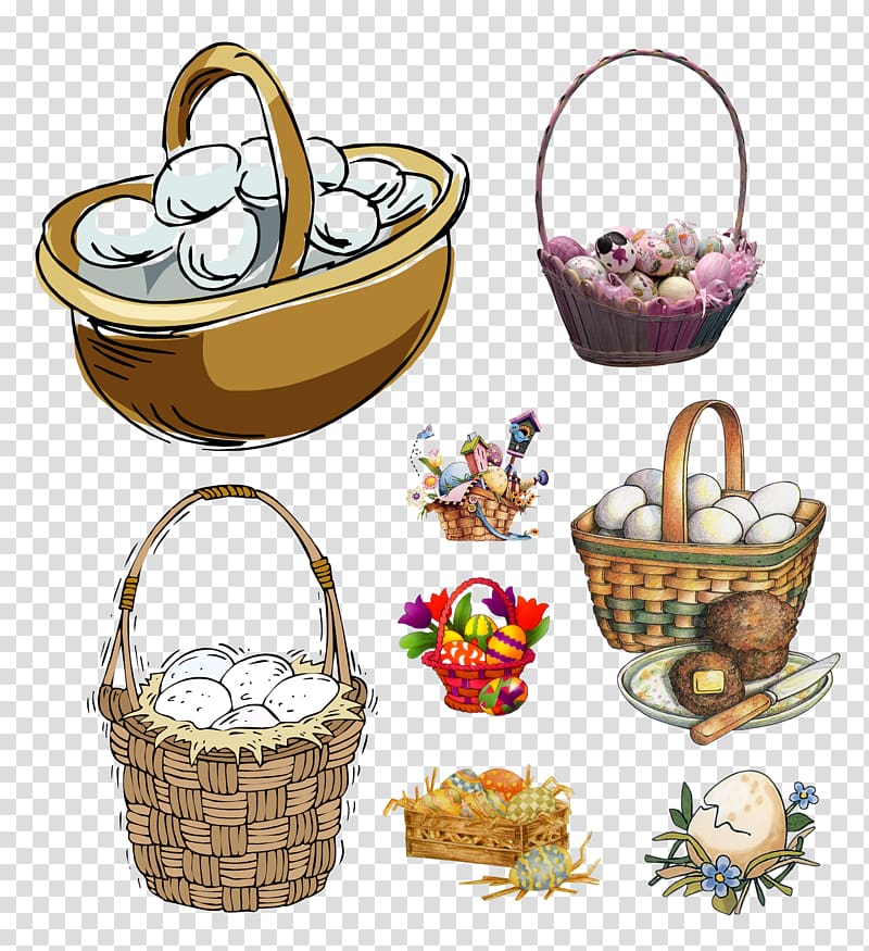 Easter basket Portable Network Graphics Drawing, basket of fruits transparent background PNG clipart