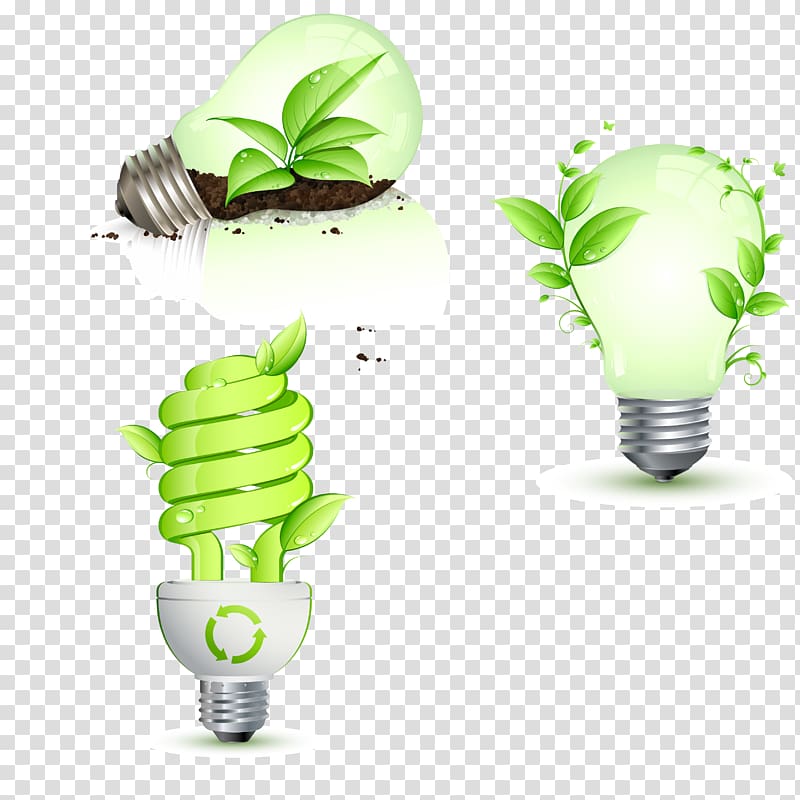 Incandescent light bulb Energy conservation Lighting, Leaves and bulb idea material transparent background PNG clipart