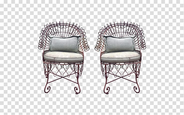 Chair Garden furniture Wrought iron Cushion, traditional brown living room design ideas transparent background PNG clipart
