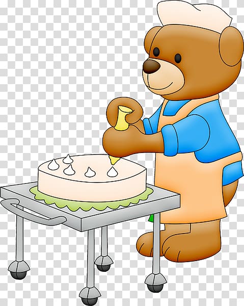 Teddy bear Birthday cake Giant panda , Bear make a cake transparent background PNG clipart