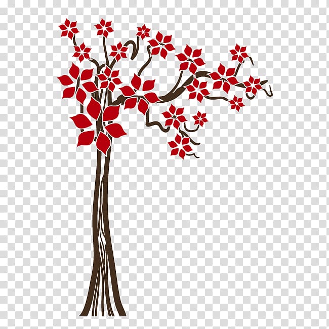 Sticker Tree Floral design Wall Vinyl group, tree transparent background PNG clipart
