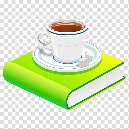 Coffee cup, Book material transparent background PNG clipart