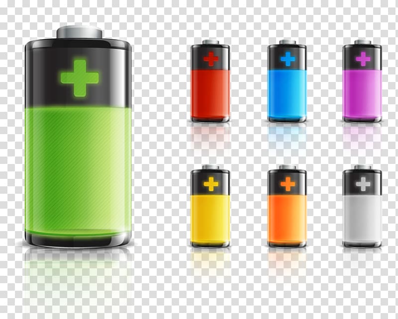 Battery charger Icon, Color texture positive and negative battery transparent background PNG clipart