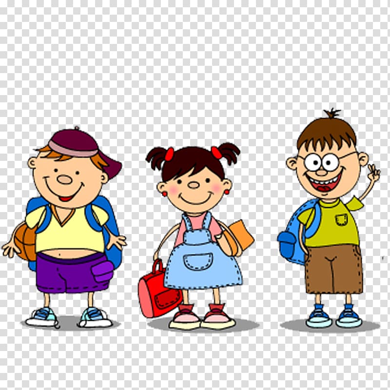 School , Cartoon male and female students transparent background PNG clipart
