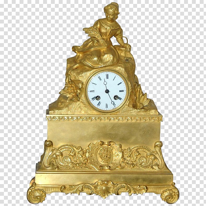 Mantel clock Antique Movement Fireplace mantel, clock transparent background PNG clipart