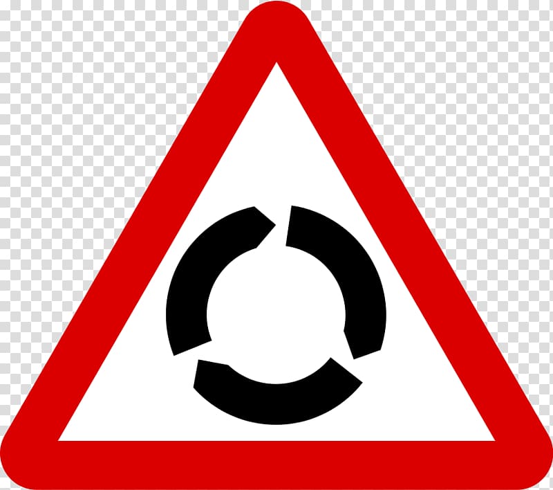 Roundabout Traffic sign Traffic circle Warning sign Driving, Printable Warning Signs transparent background PNG clipart