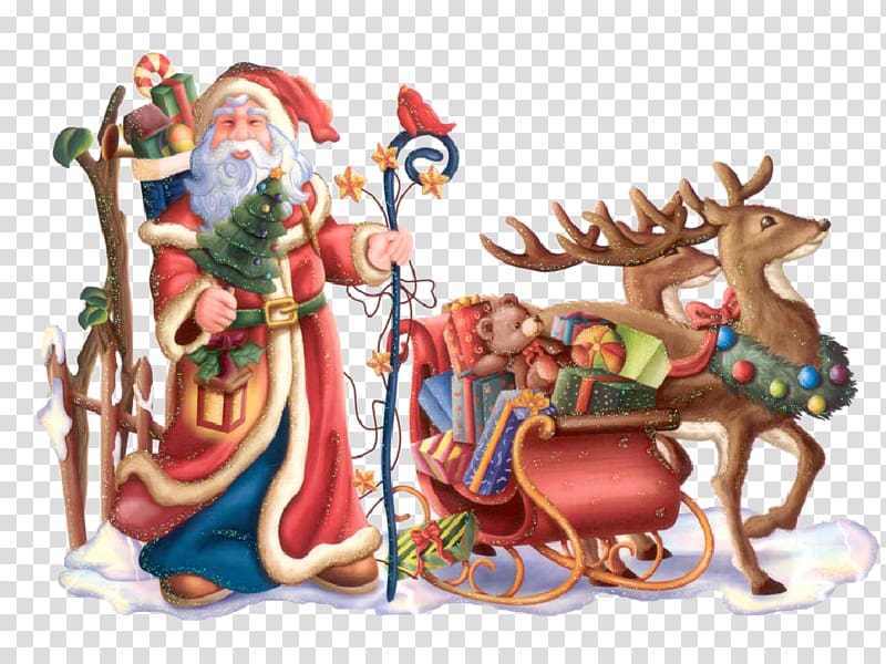 Santa Claus Reindeer Christmas Saint Nicholas Day Desktop , Saint Nicholas transparent background PNG clipart
