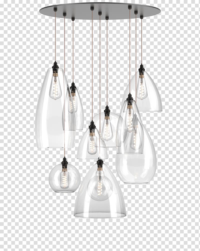 Chandelier Pendant light Glass Lighting, modern chandelier transparent background PNG clipart