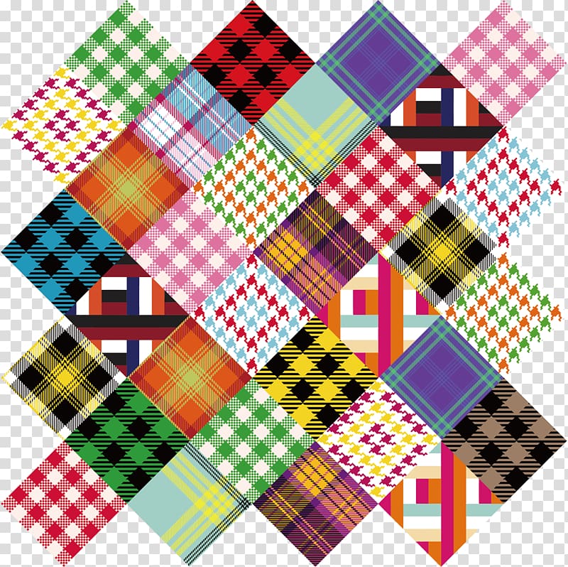 assorted-color pattern illustration, Napkin Patchwork quilt Pattern, Retro background shading shading linen material transparent background PNG clipart