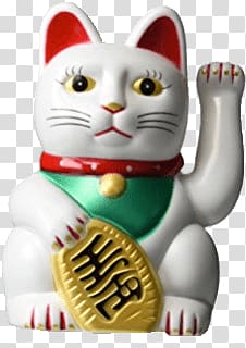 white lucky cat, White Fortune Cat transparent background PNG clipart