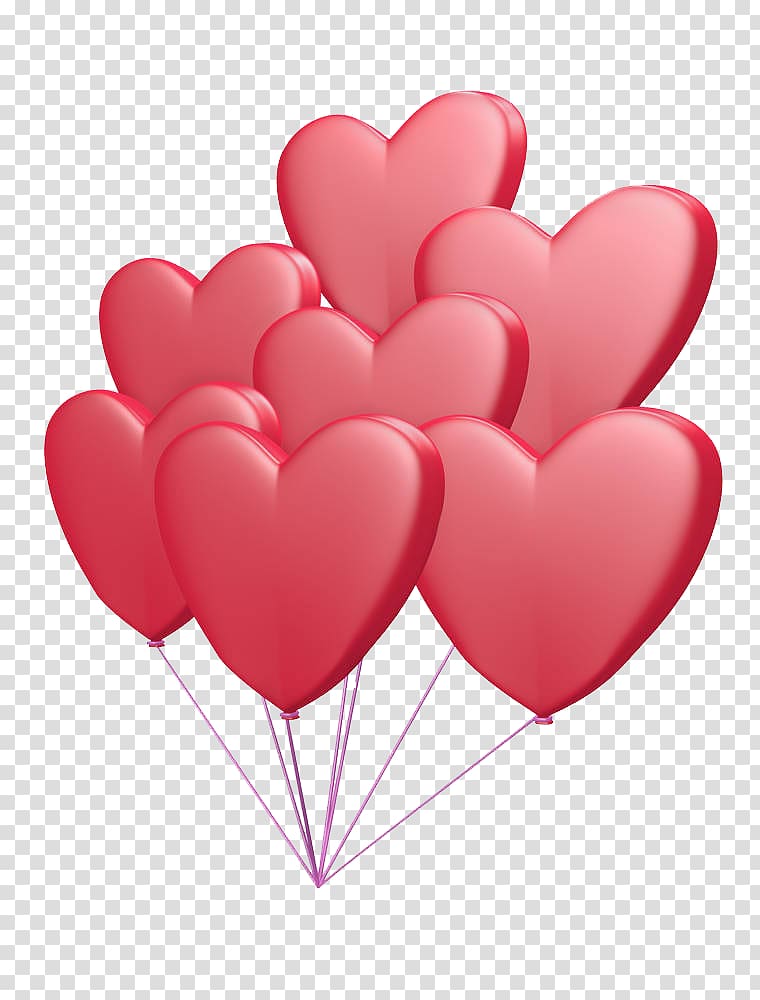 , Red heart balloon transparent background PNG clipart