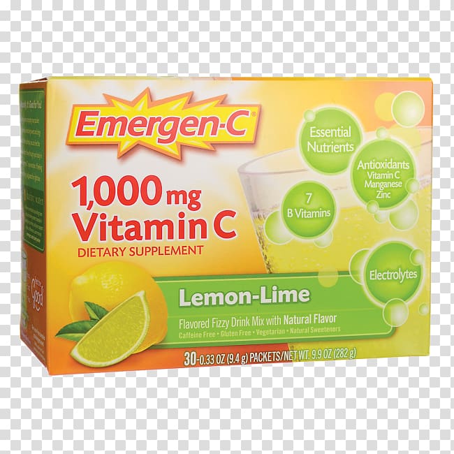 Dietary supplement Emergen-C Drink mix Vitamin C, lemon and lime transparent background PNG clipart