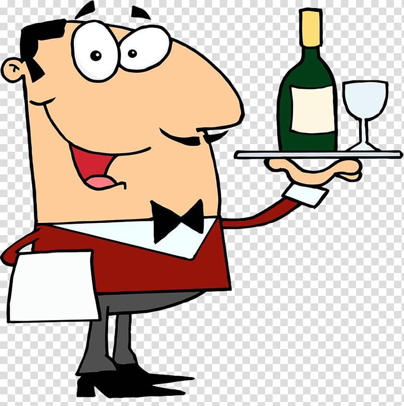 Waiter , A servant with wine transparent background PNG clipart