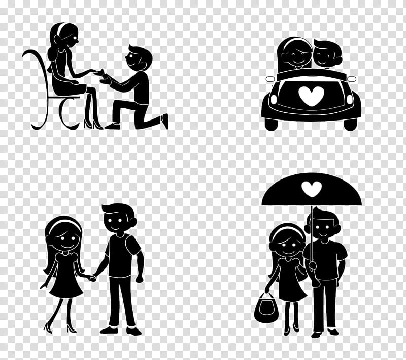 Silhouette couple , Castro transparent background PNG clipart