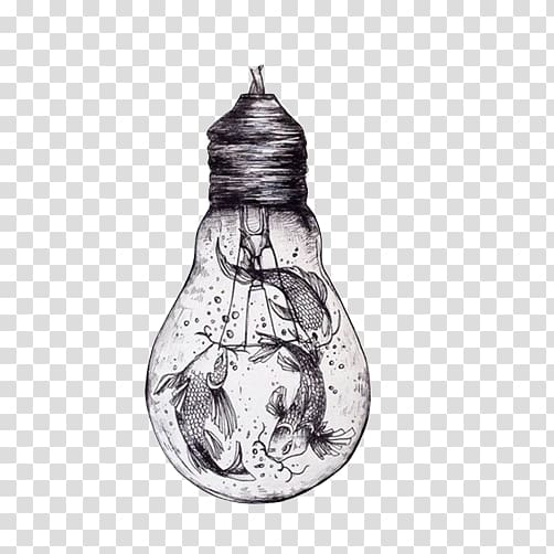 Paper Pen Drawing Illustration, Creative bulb sketch transparent background PNG clipart