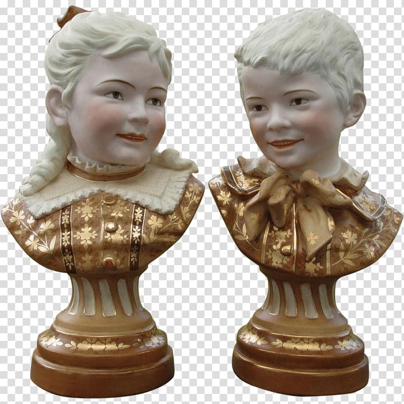 man and woman bust figurines, Pair Of Victorian Busts transparent background PNG clipart