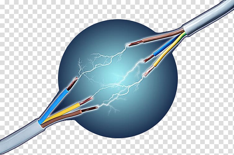 cut cable illustration, Electricity Electrical energy Ampere Electrical wiring Wire, Natural energy element map transparent background PNG clipart