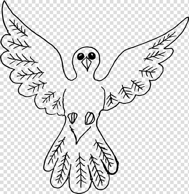 Columbidae Drawing Doves as symbols Line art, simple bird transparent background PNG clipart