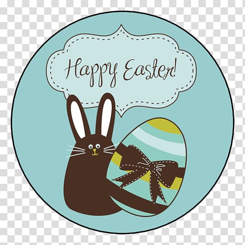 Easter Bunny Happy Easter! Label , Easter transparent background PNG clipart