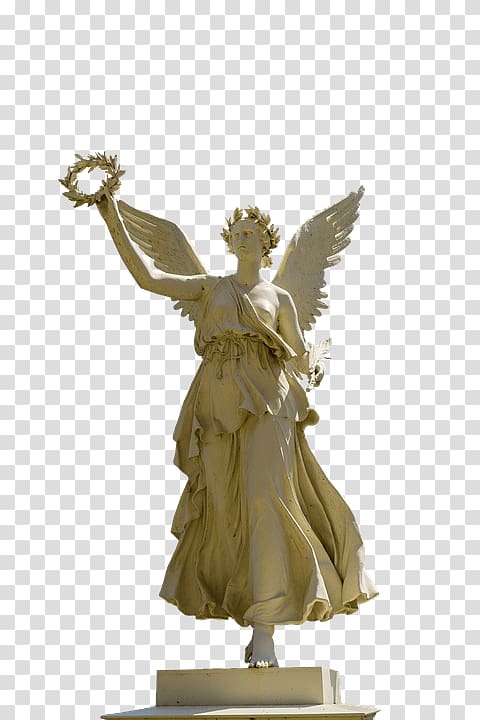 angel holding halo statue, Angel Statue transparent background PNG clipart