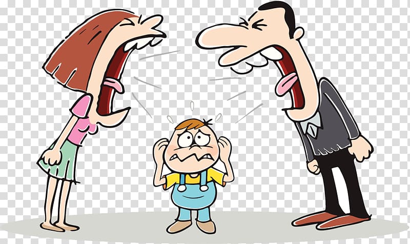 Cartoon Conflict , The couple quarreled transparent background PNG clipart