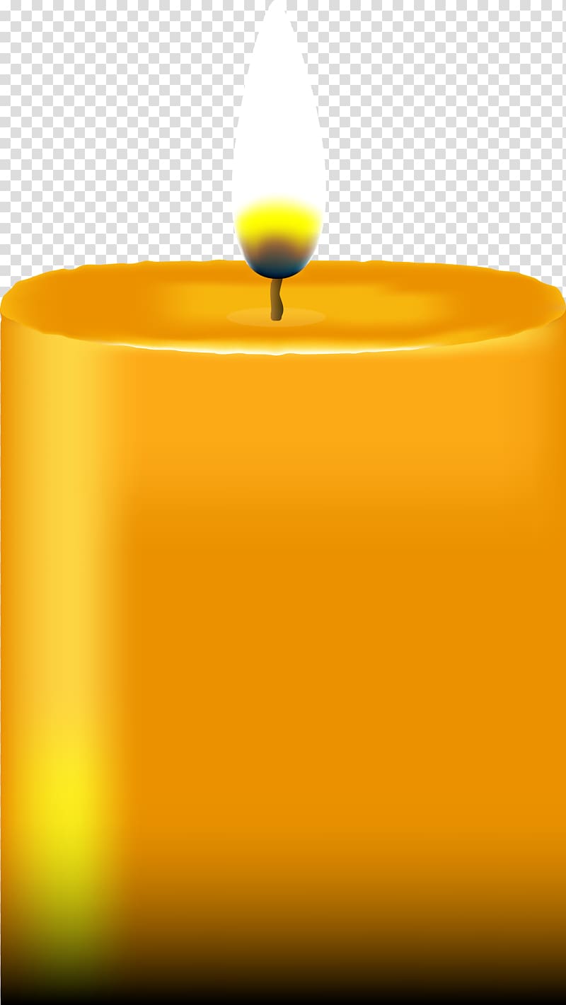 Wax Yellow Flameless candles, orange candle transparent background PNG clipart