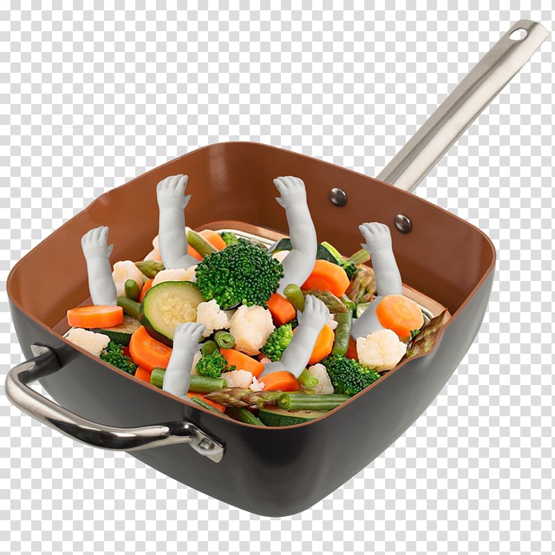 9.5\ : Gotham Steel Titanium Ceramic 9.5 Deep square frying & Cooking Pan With Lid, Frying Basket,Steamer Tray Wok Cookware, copper kitchenware transparent background PNG clipart