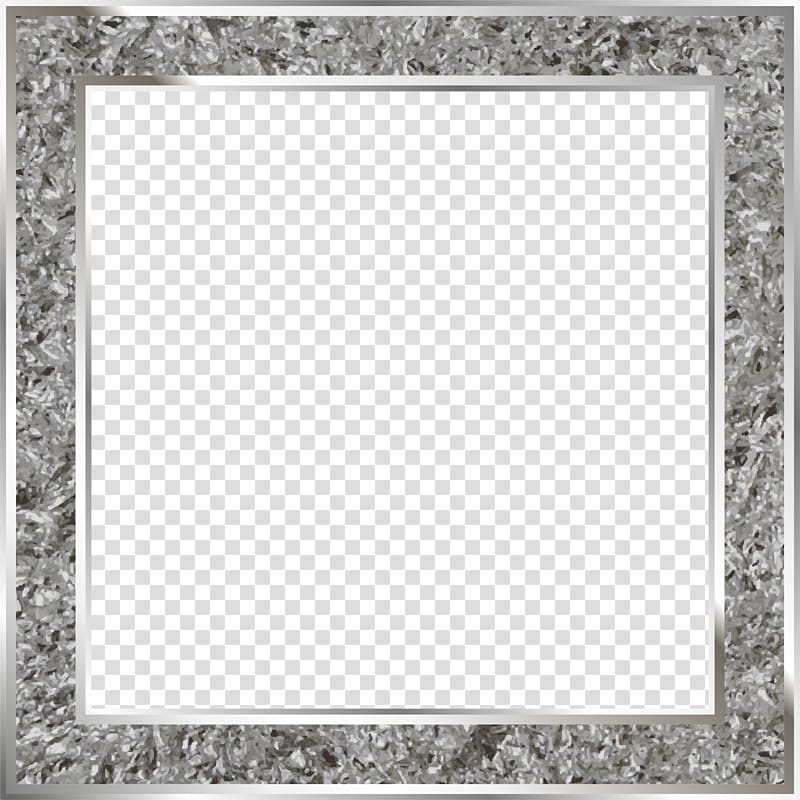 gray frame , Silver, Sparkling silver border texture transparent background PNG clipart
