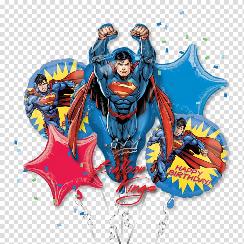 Superman Mylar balloon Birthday Helium, superman transparent background PNG clipart