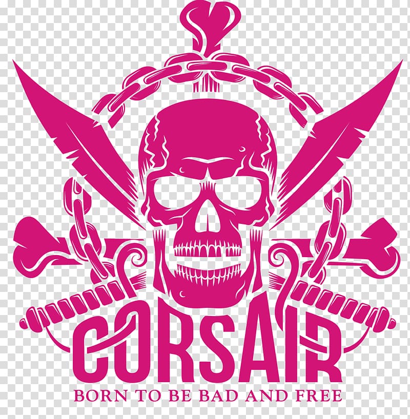 Corsair logo , Skull Logo Piracy, Skull transparent background PNG clipart