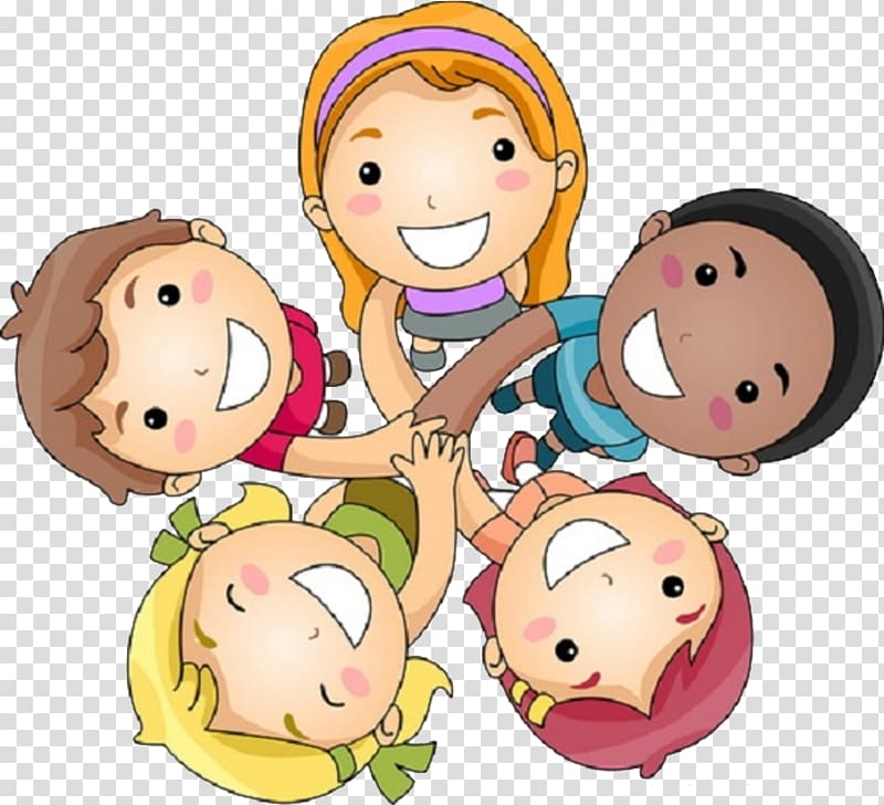 smiling kids holding hands together , Friendship Day Greeting Wish, Cartoon happy team transparent background PNG clipart
