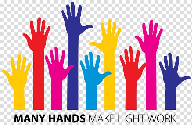 many hands make light work illustration, Volunteering Community Job , volunteer transparent background PNG clipart