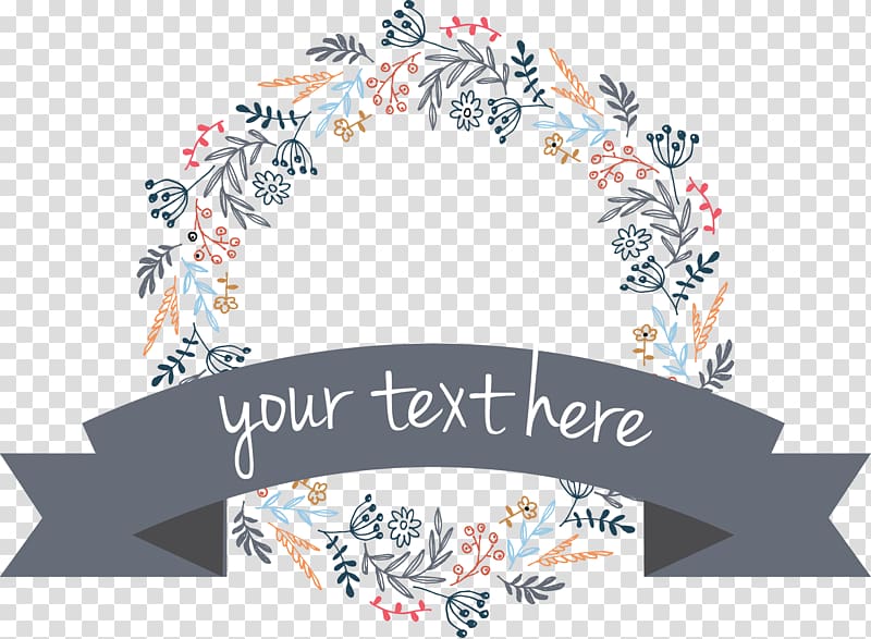 Beautiful garland ribbon transparent background PNG clipart