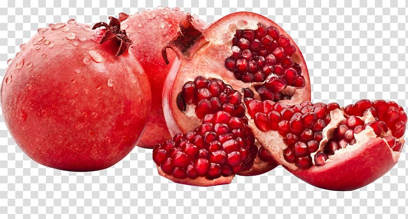 sliced red fruit, Pomegranate juice Fruit, pomegranate transparent background PNG clipart