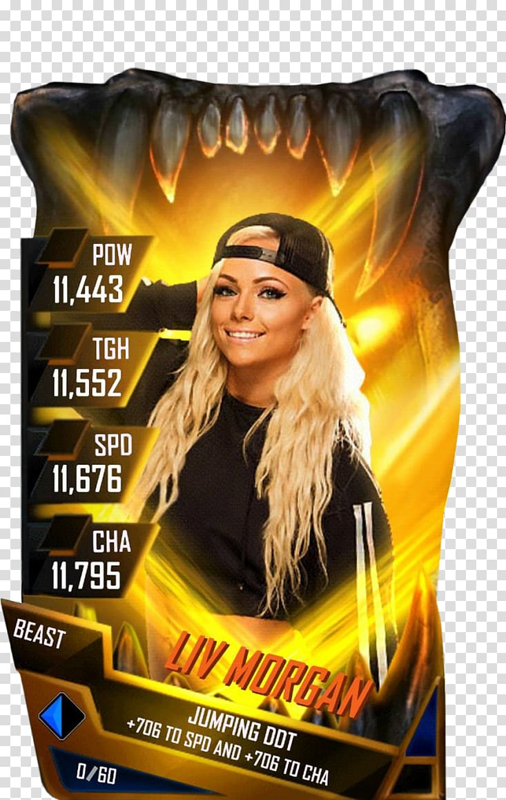 Liv Morgan WWE SuperCard WrestleMania 34 WWE 2K18, Liv Morgan transparent background PNG clipart