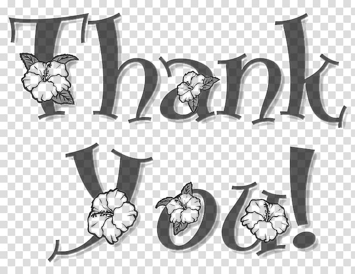 Black And White Thank You Transparent Background Png Clipart