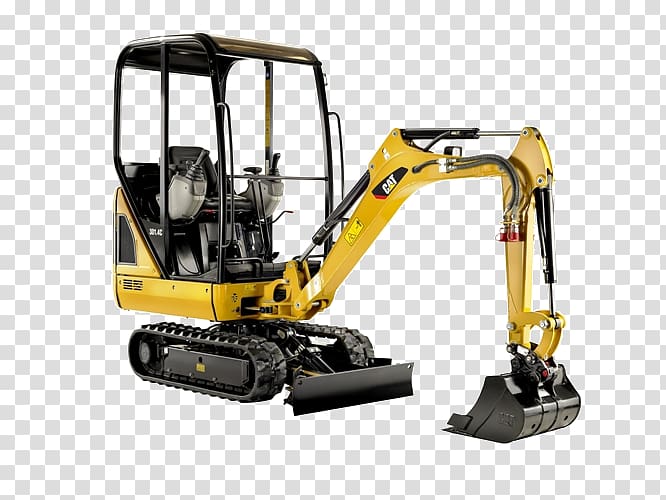 Caterpillar Inc. Compact excavator Machine Construction, excavator transparent background PNG clipart