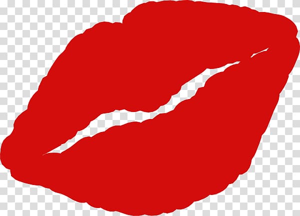 Lip Kiss Cartoon , Red Lipstick transparent background PNG clipart